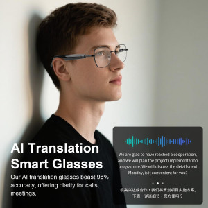 Smart AI Translation Glasses with GPT | 169+ Languages, Bluetooth & Noise Reduction