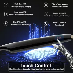 Lunettes Bluetooth Intelligentes avec Traduction AI - 164 Langues