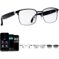 Lunettes Bluetooth Intelligentes avec Traduction AI 164 Langues, Verres Photochromiques, Audio Ouvert, 5H Autonomie