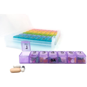 7 Times a Day Pill Box Organizer with Medisafe App Subscription