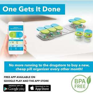 Sagely Smart XL Weekly Pill Organizer with App & 7 Day Travel Boxes
