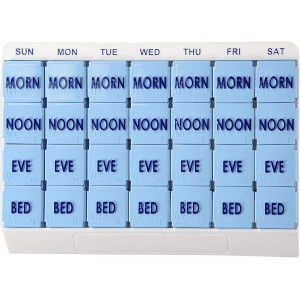 Apex 7-Day Weekly Pill Organizer - 4 Times Daily, Easy-Open Design