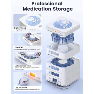 42-Day Automatic Pill Dispenser with App, LCD, Alerts – Safe & Secure