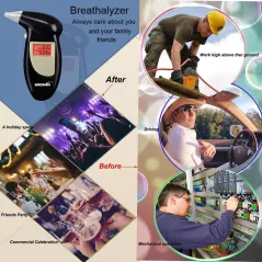 Éthylotest Numérique GREENWON Portable avec Écran LCD & Alarme