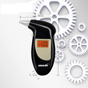 Alcootest numérique GREENWON avec écran LCD, alerte sonore, porte-clés portable et embout de rechange, noir