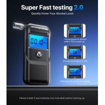 Portable Breathalyzer with 10 Mouthpieces | Personal Alcohol Tester for Home Use