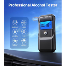 Portable Breathalyzer with 10 Mouthpieces | Personal Alcohol Tester for Home Use