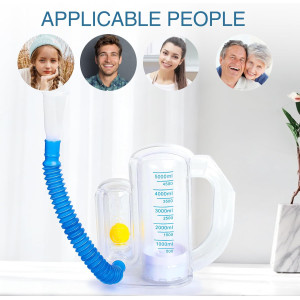 Incentive Spirometer for Deep Breathing - Adult & Kids Lung Trainer 5000ml