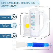 Incentive Spirometer for Deep Breathing - Adult & Kids Lung Trainer 5000ml