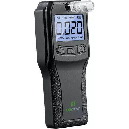 Éthylotest à Cellule de Combustible, Testeur d'Alcool de Qualité Police avec 10 Embouts (Noir)
