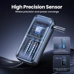 Alcoomètre Portable Professionnel Haute Précision avec 8 Embouts Réutilisables pour Usage Personnel et Fêtes
