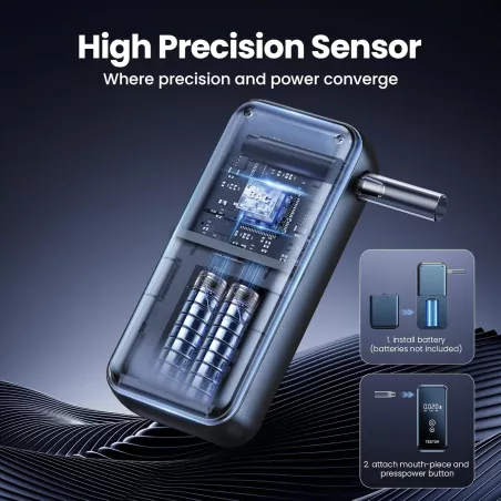 Alcoomètre Portable Professionnel Haute Précision avec 8 Embouts Réutilisables pour Usage Personnel et Fêtes
