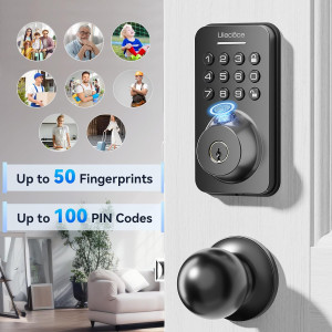 Fingerprint Keypad Deadbolt Lock with Handle Set, Keyless & App Control