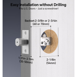 Fingerprint Keypad Deadbolt Lock with Handle Set, Keyless & App Control
