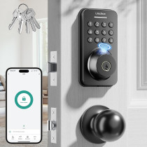 Fingerprint Keypad Deadbolt Lock with Handle Set, Keyless & App Control