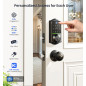 Veise VE017 Fingerprint Smart Door Lock, 7-in-1 Keyless Entry, App Control, Auto Lock, Matte Black