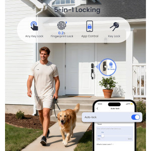 Serrure Biométrique Veise VE017 - Contrôle App, Sans Clé