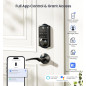 Veise VE017 Fingerprint Smart Door Lock, 7-in-1 Keyless Entry, App Control, Auto Lock, Matte Black