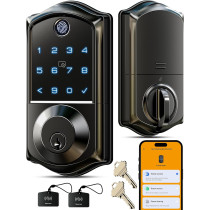 Veise VE017 Fingerprint Smart Door Lock - Keyless, App Control, Matte Black