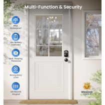 Veise Matte Black Fingerprint Door Lock with Keyless Entry & Knobs