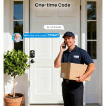 Veise Matte Black Fingerprint Door Lock with Keyless Entry & Knobs