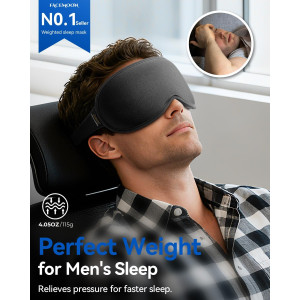 Travel Essentials 3D Weighted Sleep Mask - Blackout, Zero Eye Pressure
