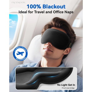 Travel Essentials 3D Weighted Sleep Mask - Blackout, Zero Eye Pressure