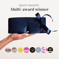 DROWSY Silk Sleep Mask - Adjustable, Padded, 100% Mulberry Silk - Midnight Blue