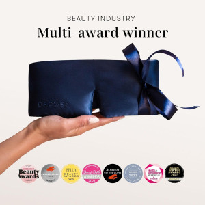 DROWSY Silk Sleep Mask - Adjustable, Padded, 100% Mulberry Silk - Midnight Blue