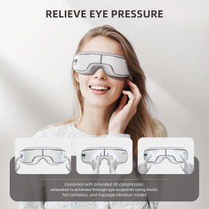 Eye Massager with Heat, Music & Compression – Relief for Eye Strain & Migraine