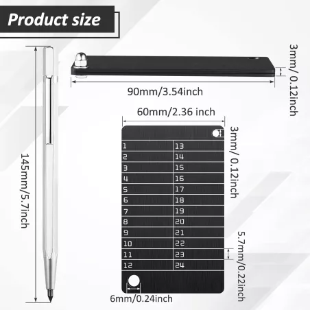 Hotop Portefeuilles Crypto & Stylo Marquage Métal Bip39 Noir