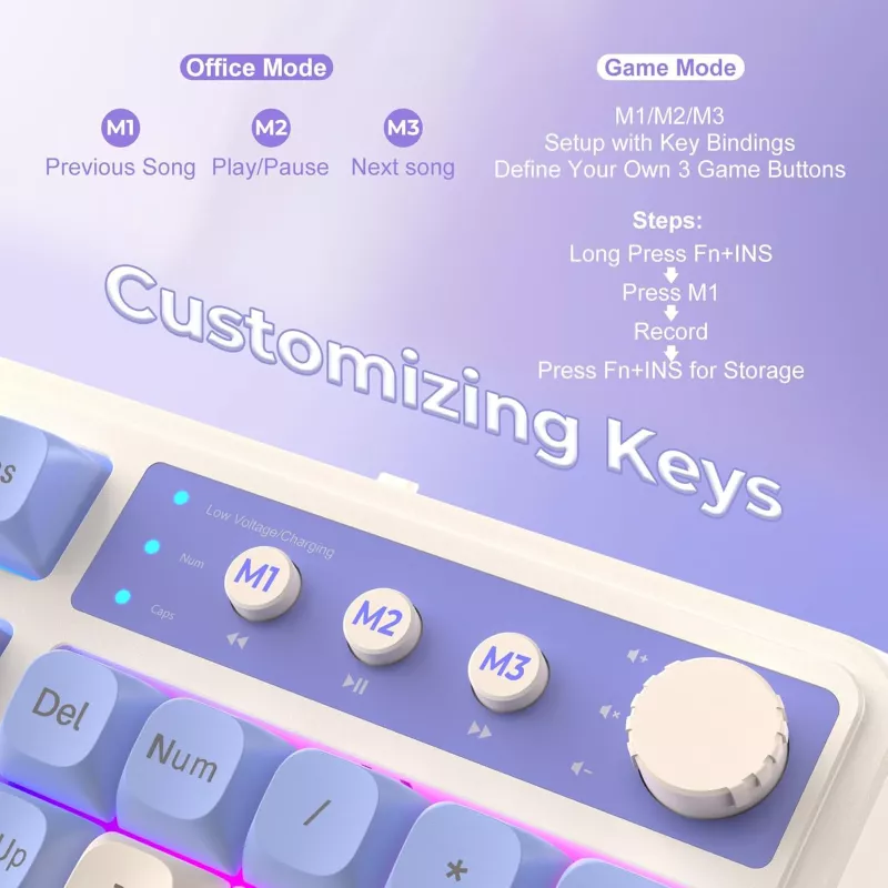 Clavier Gaming AULA 99 RGB Tri-Mode USB-C avec Pavé Numérique