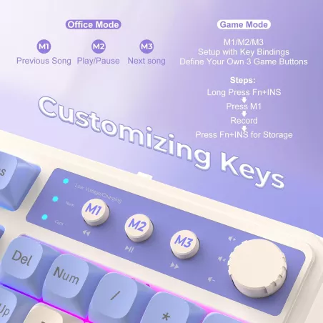Clavier Gaming AULA 99 RGB Tri-Mode USB-C avec Pavé Numérique