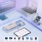 Clavier AULA 99 touches Tri-Mode Bluetooth/2.4GHz/USB-C RGB rétroéclairage media knob pour gaming - Violet