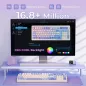 Clavier AULA 99 touches Tri-Mode Bluetooth/2.4GHz/USB-C RGB rétroéclairage media knob pour gaming - Violet