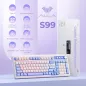 Clavier AULA 99 touches Tri-Mode Bluetooth/2.4GHz/USB-C RGB rétroéclairage media knob pour gaming - Violet