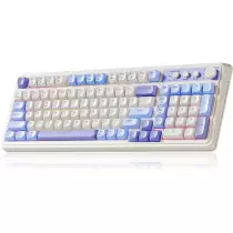 AULA 99 Key Tri-Mode Creamy Purple RGB Mechanical Gaming Keyboard