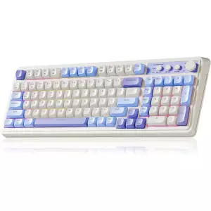 AULA 99 Key Tri-Mode Creamy Purple RGB Mechanical Gaming Keyboard