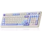 Clavier AULA 99 touches Tri-Mode Bluetooth/2.4GHz/USB-C RGB rétroéclairage media knob pour gaming - Violet