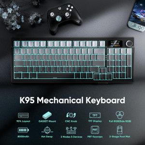 Clavier Mécanique Sans Fil RedThunder K95 RGB & Écran TFT