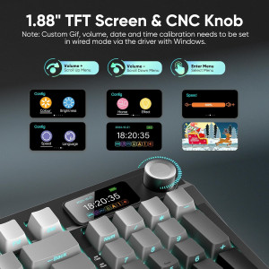 RedThunder K95 Wireless Mechanical Keyboard with TFT Screen & RGB Backlit