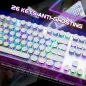 Clavier Mécanique Gaming Rétro Style Machine à Écrire RGB 104 Touches Blue Switch Blanc