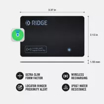 Carte Tracker Ridge Wallet compatible Apple Find My, IP68