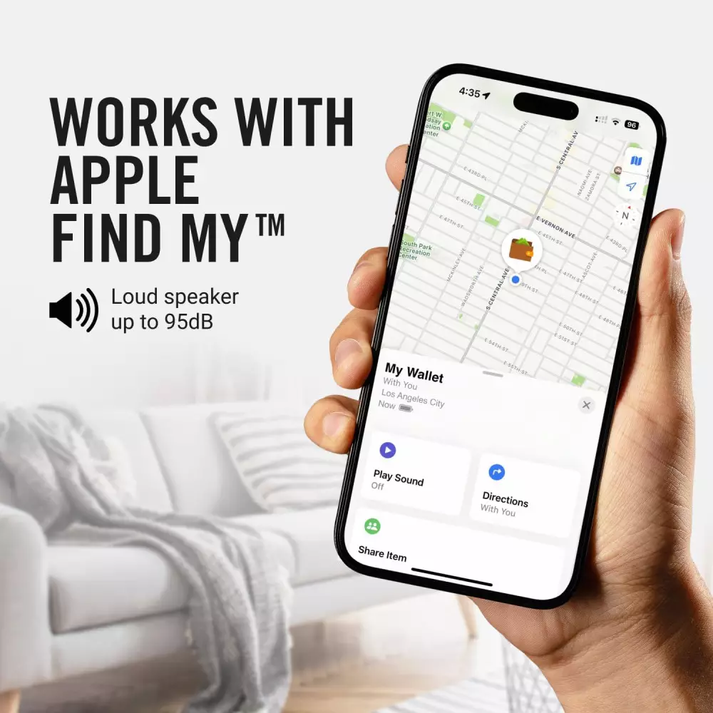 Ridge Wallet Tracker Card – Tile Slim Compatible with Apple Find My, IP68 Waterproof