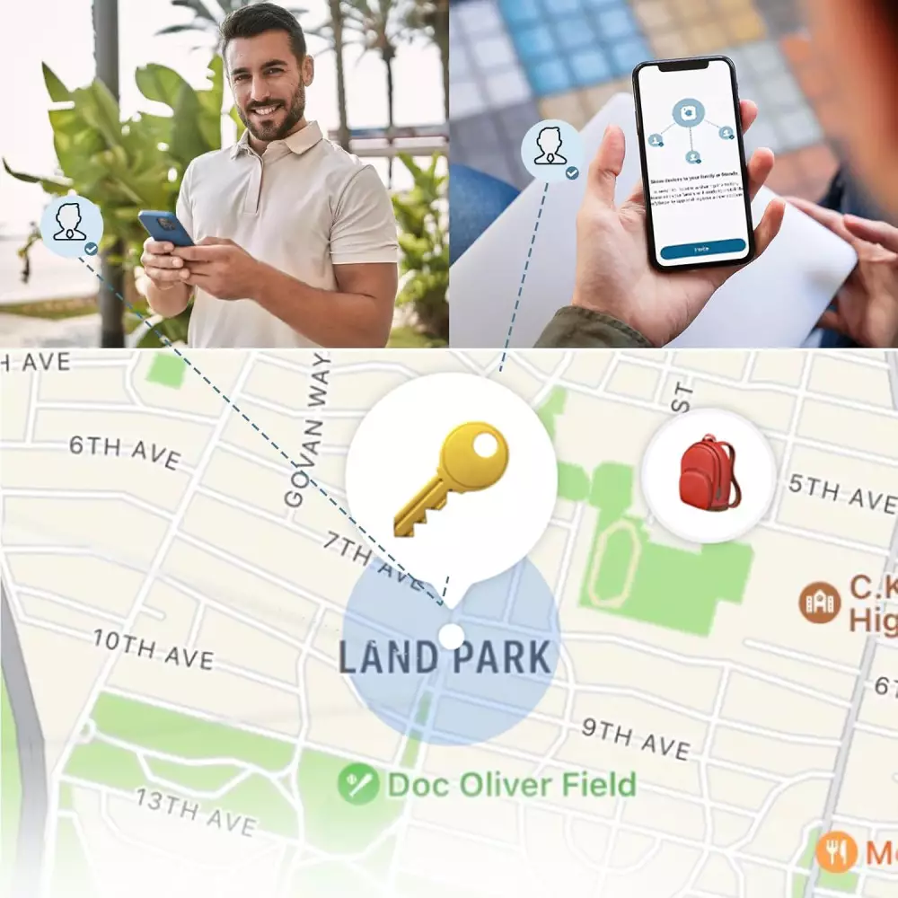 ANNNWZZD AirTag 4 Pack - Apple Find My Tracker for Keys & Bags