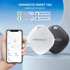 ANNNWZZD Pack de 4 AirTags Ultra Légers, Compatibles Apple Find My, Localisateur Clés, Portefeuille, Bagages