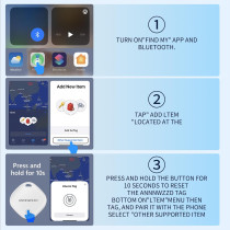 ANNNWZZD AirTag 4 Pack - Apple Find My Tracker for Keys & Bags