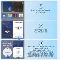 Air-Tag 4 Pack - Localisateur léger compatible Apple iOS