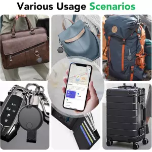 Air Tracker Tags 4-Pack: Bluetooth Finder for Keys & Luggage (iOS)