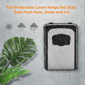 Portable Wall-Mounted Key Lock Box, Weatherproof, 5-Key Capacity, Gray